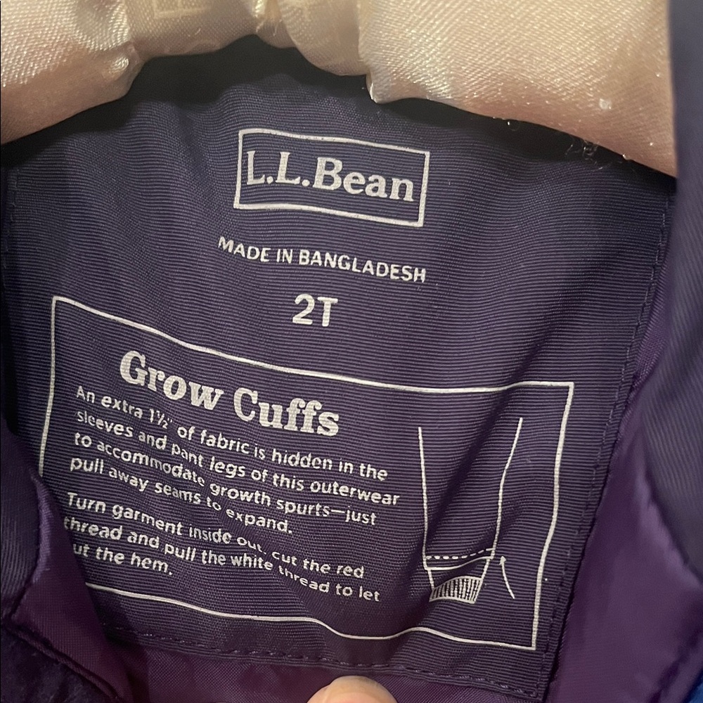 L.L. Bean Blue and Black Toddler Snowsuit Hooded One-Piece (2T) - Picture 2 of 8
